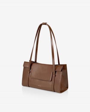 Find Kapoor Marty Bag S 33 Crinkled Tote Válltáskák Női Sötétbarna | KNN3192FD