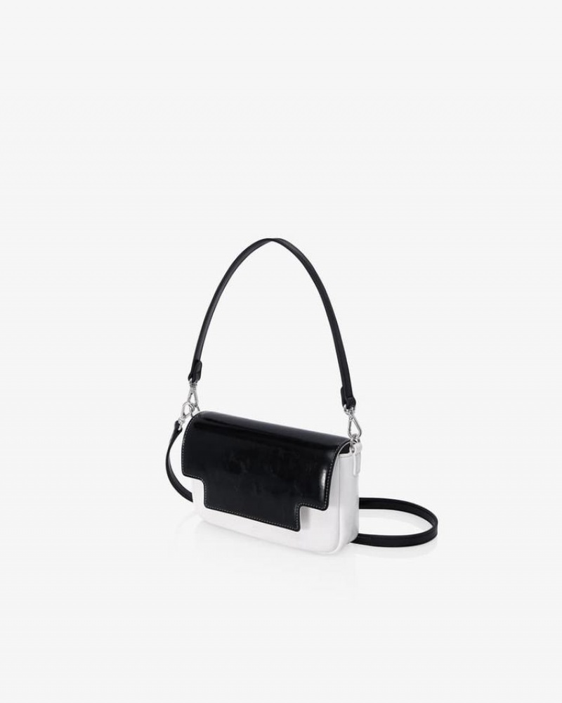 Find Kapoor Lia Bag 19 Crinkled Tote Crossbody Táska Női Fehér Fekete | UQY2945JT