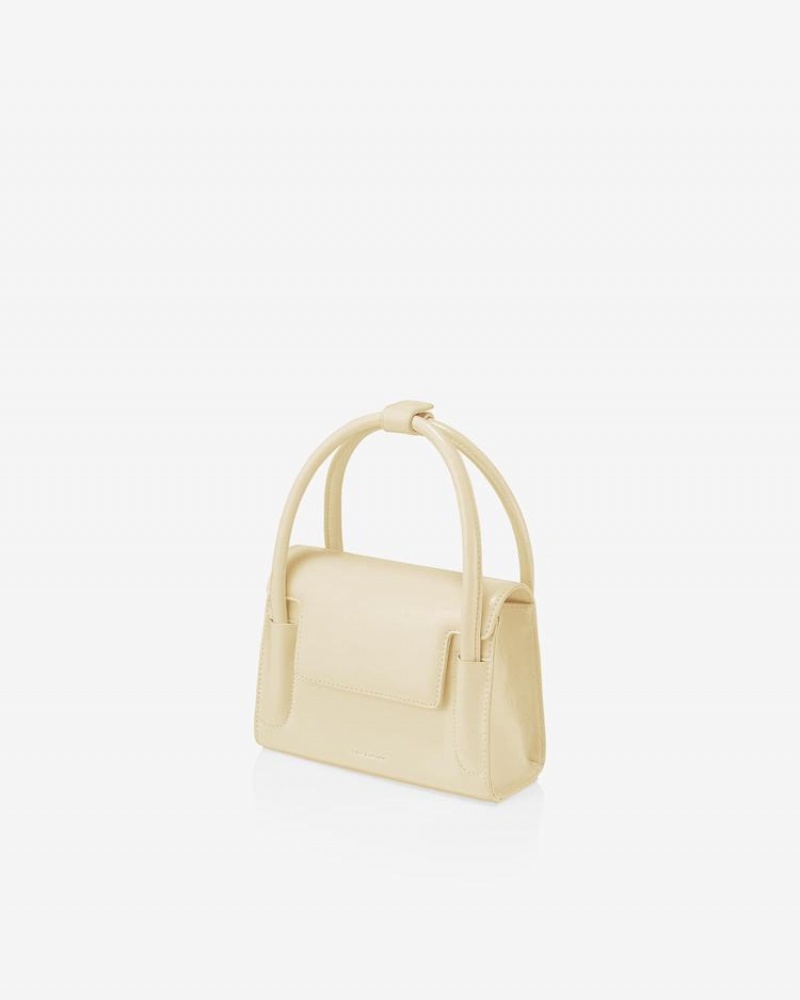 Find Kapoor Marty Bag 18 Crinkled Tote Crossbody Táska Női Krém Sárga | QDJ530XR