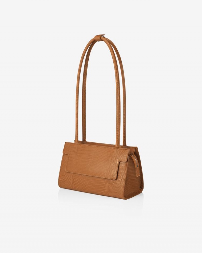 Find Kapoor Marty Brick Bag 24 Lizard Tote Válltáskák Női Barna | BPO5662WB