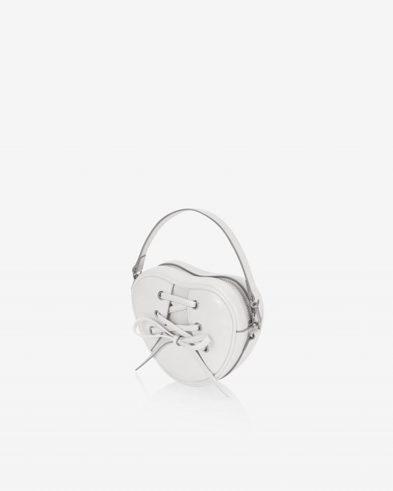 Find Kapoor Ribbon Tie Heart Tote Crossbody Táska Női Fehér | DWU4629YI