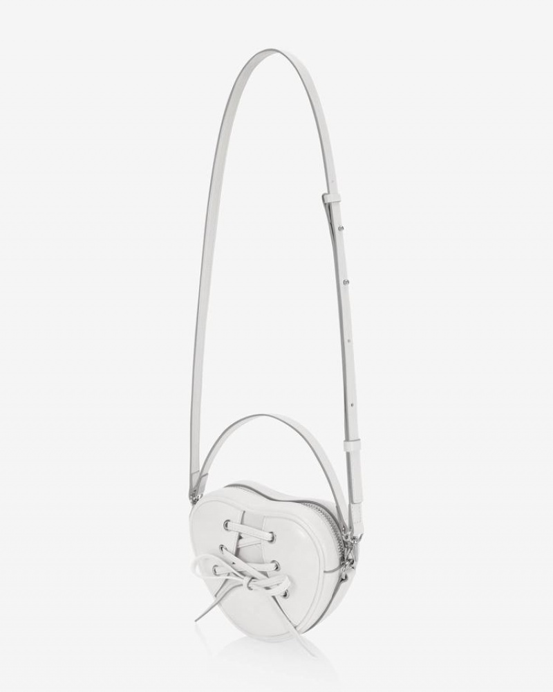 Find Kapoor Ribbon Tie Heart Tote Crossbody Táska Női Fehér | DWU4629YI