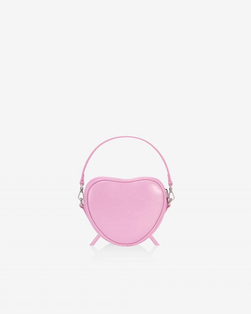 Find Kapoor Ribbon Tie Heart Tote Crossbody Táska Női Rózsaszín | QUV5325NS