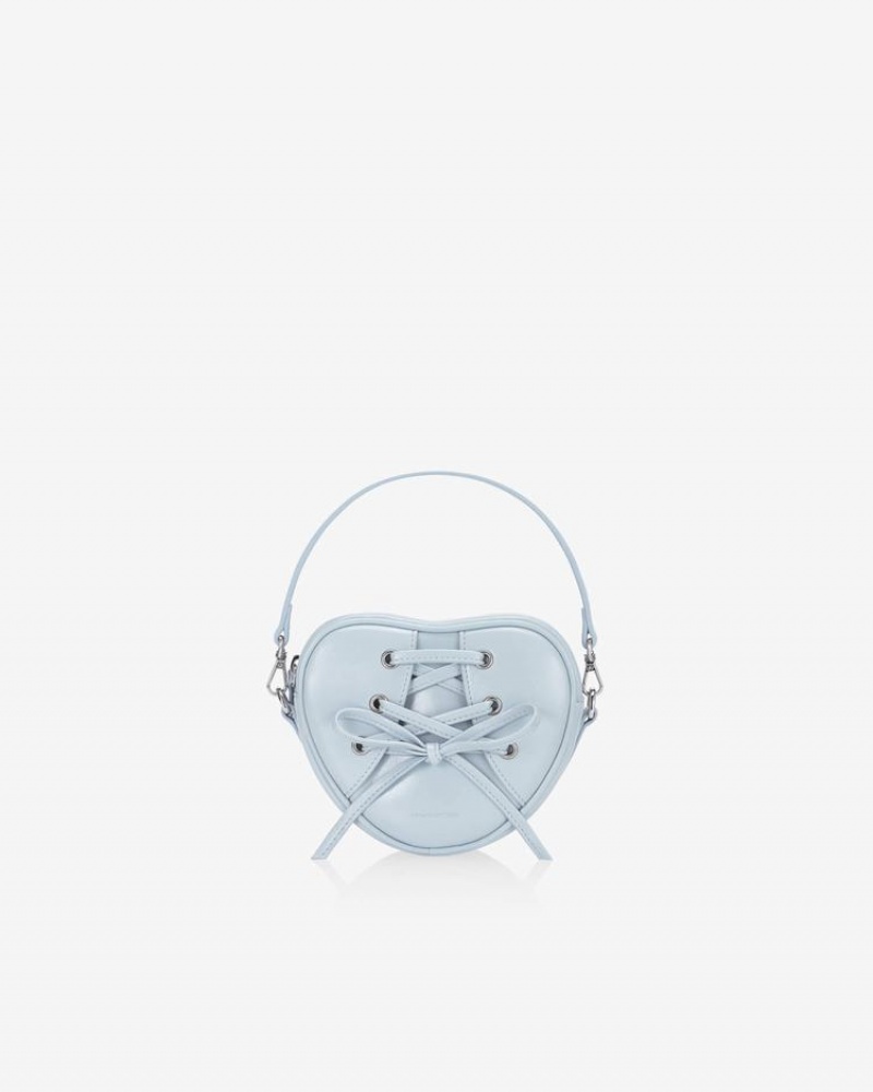 Find Kapoor Ribbon Tie Heart Tote Crossbody Táska Női Szürke Kék | QVU846AS