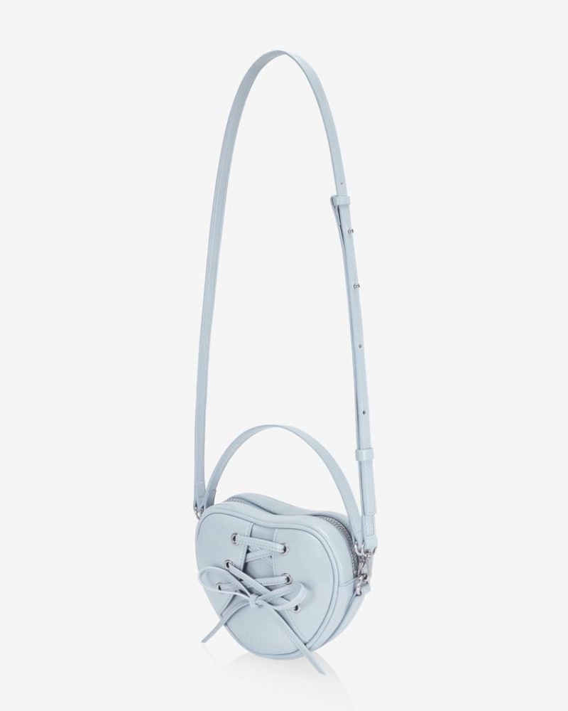 Find Kapoor Ribbon Tie Heart Tote Crossbody Táska Női Szürke Kék | QVU846AS