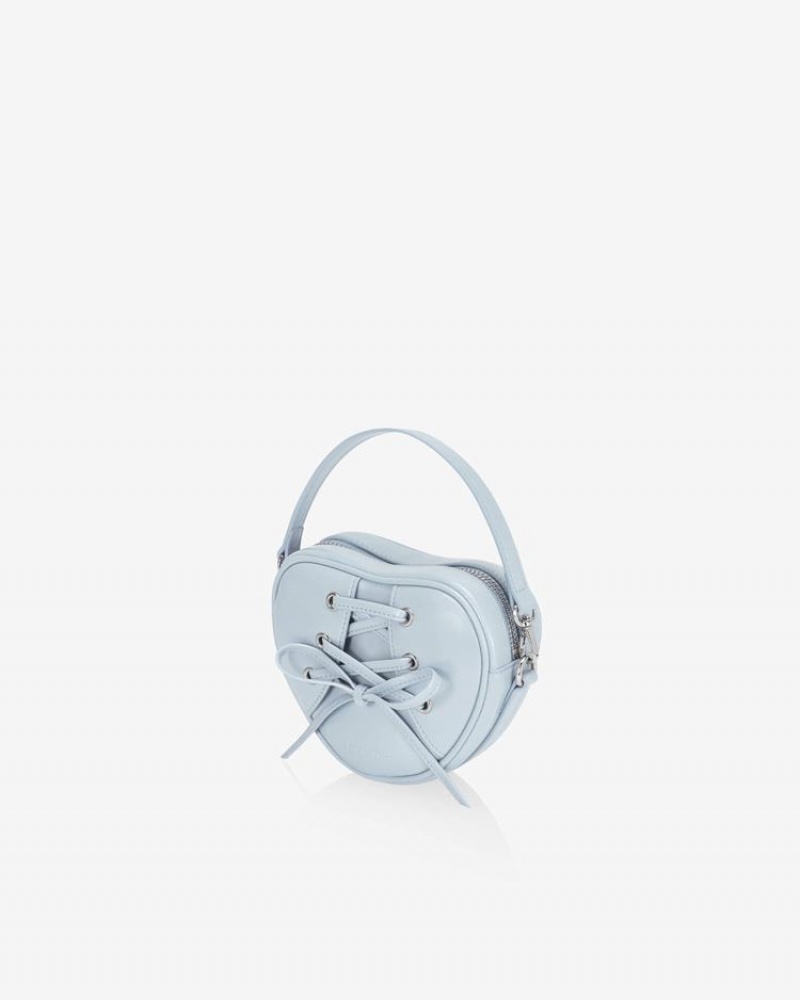 Find Kapoor Ribbon Tie Heart Tote Crossbody Táska Női Szürke Kék | QVU846AS